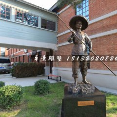 劉三姐唱歌銅雕，廣場人物銅雕