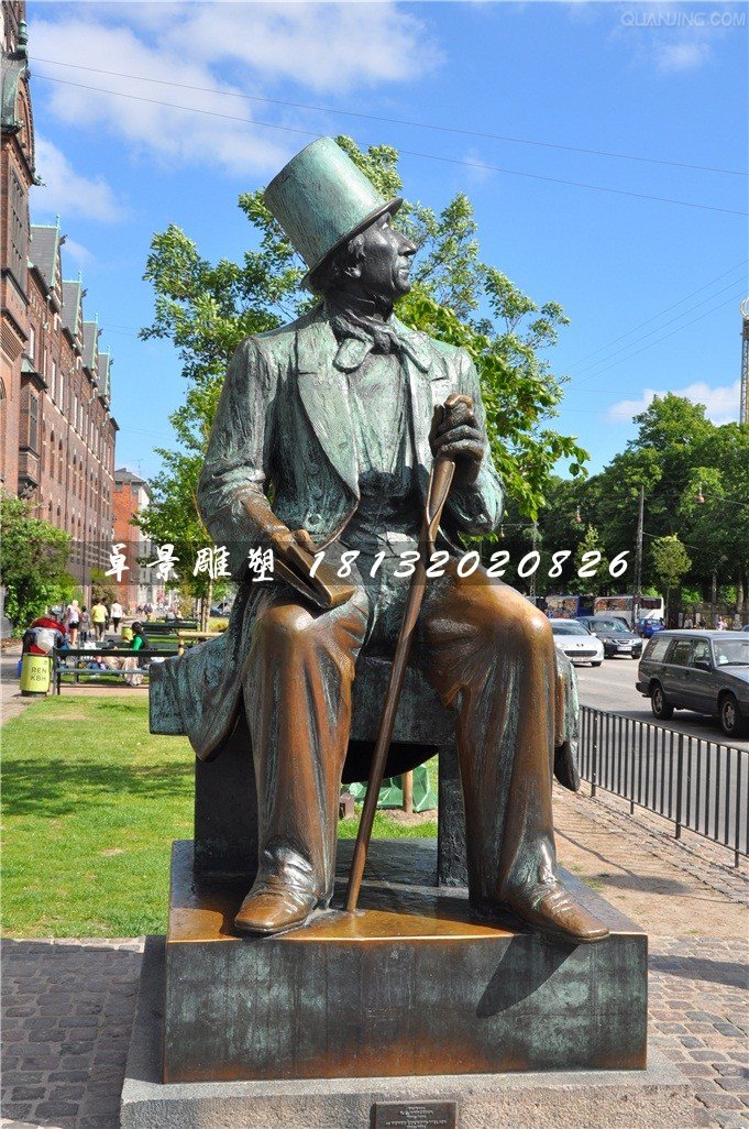 安徒生銅雕，西方童話(huà)作家銅雕 (2)