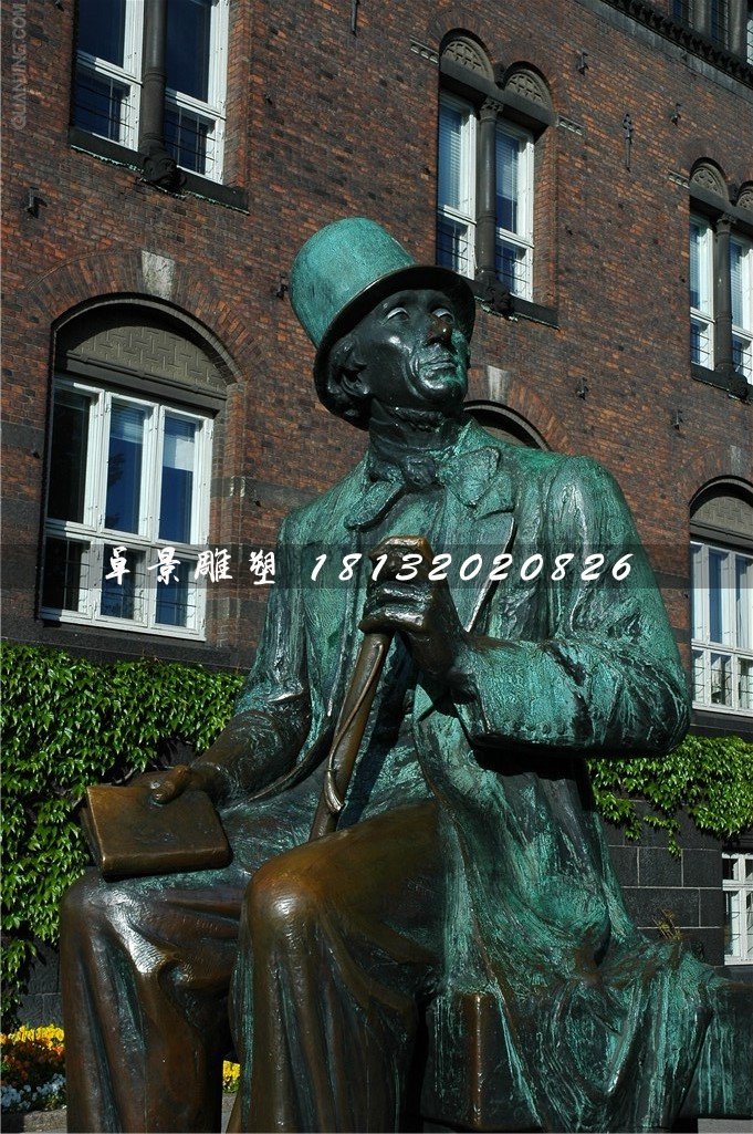 安徒生銅雕，西方童話(huà)作家銅雕