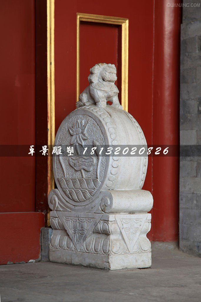 抱鼓石，仿古獅子石門墩