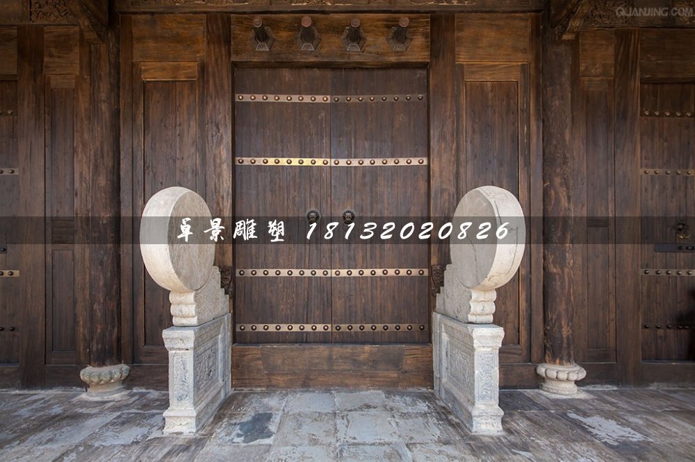 門(mén)鼓石雕，大理石門(mén)墩雕塑