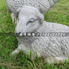 小綿羊石雕，公園動(dòng)物石雕