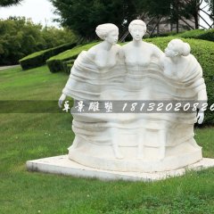 迎風(fēng)少女石雕，公園景觀石雕
