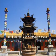 寺廟銅香爐，三足香爐銅雕