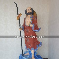 玻璃鋼沙僧雕塑，彩繪人物雕塑