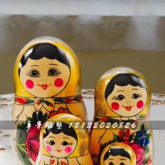 玻璃鋼套娃雕塑，彩繪套娃雕塑