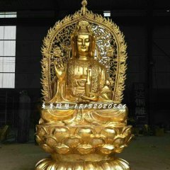 觀世音菩薩銅雕，坐式銅佛像