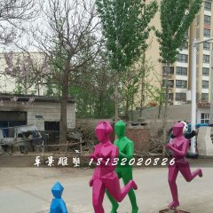 跑步雕塑，公園玻璃鋼抽象人物