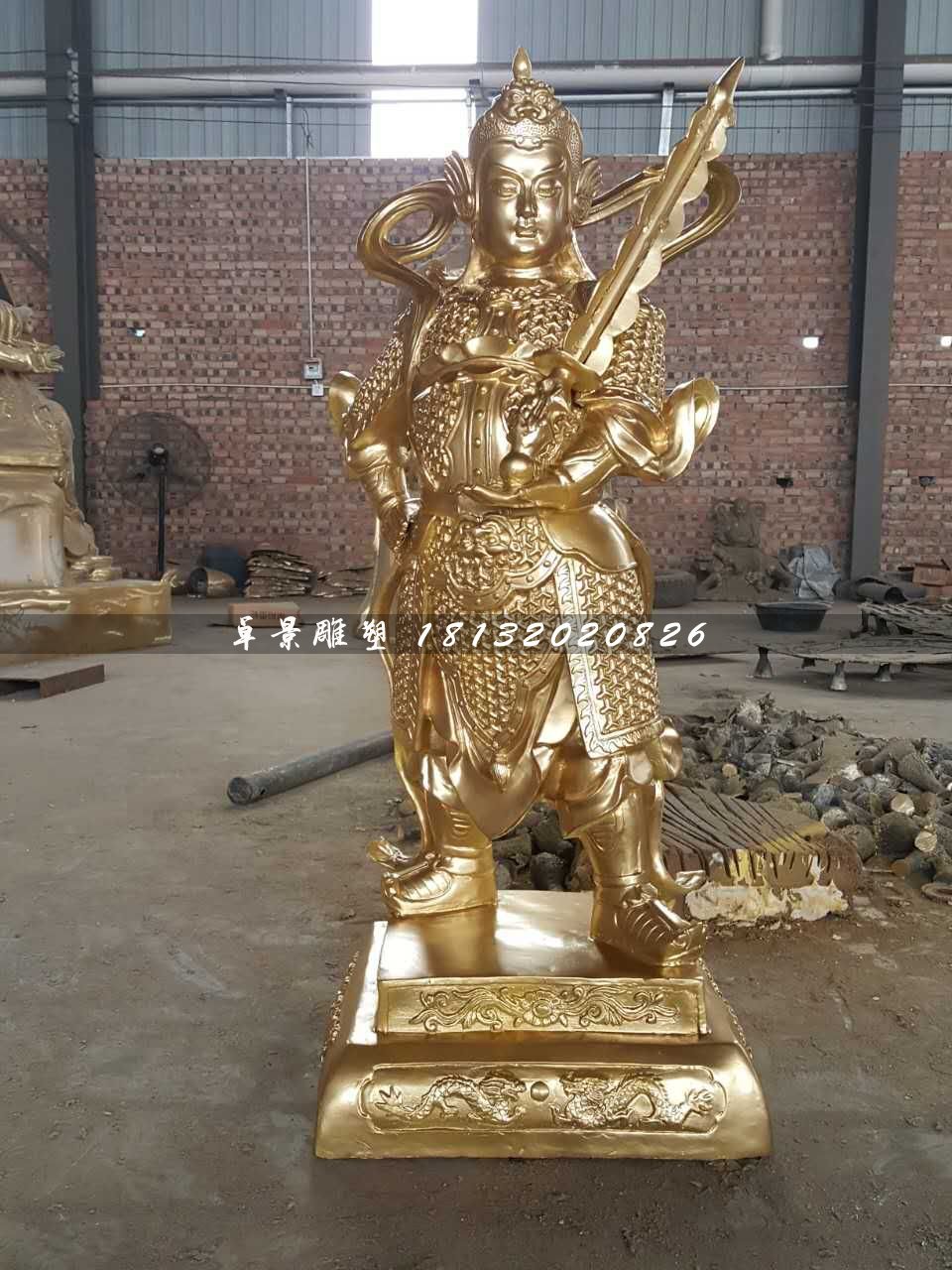 韋陀菩薩銅雕，寺廟銅佛像