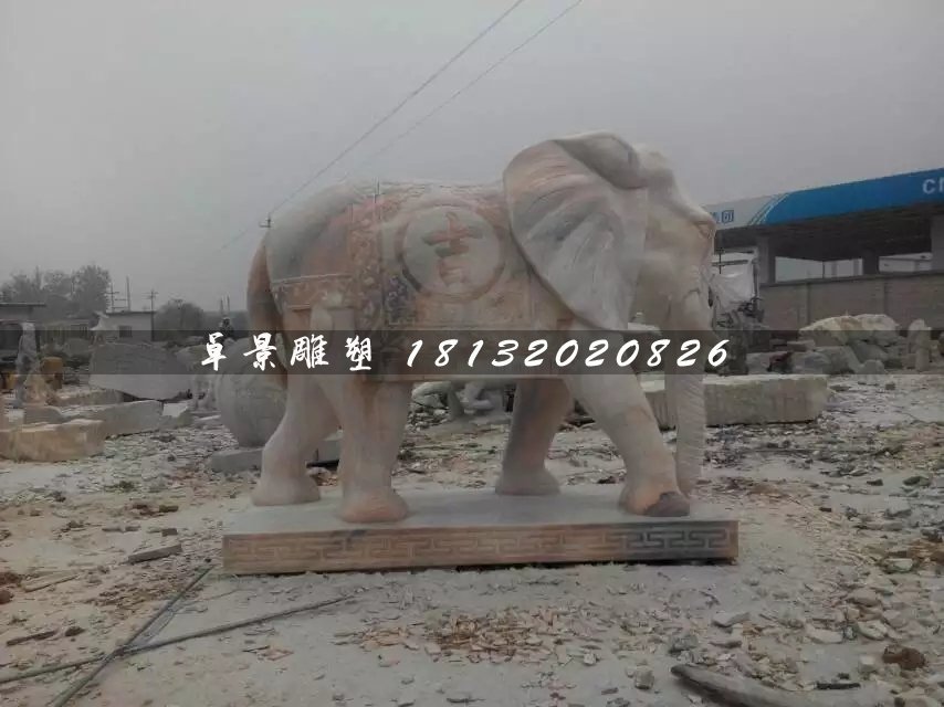 大理石吉祥如意象，石雕大象 (3)