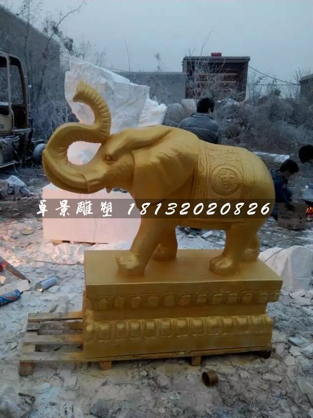 大象銅雕，吉祥大象銅雕 (2)