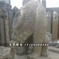 大理石負屃雕塑，神獸石雕