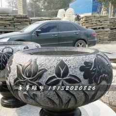 青石花盆，青石花盆雕塑