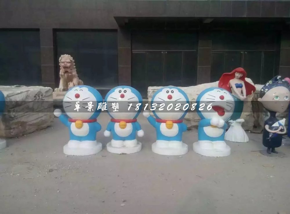 多啦a夢雕塑，玻璃鋼卡通雕塑 (2)