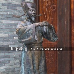 古代官員作揖銅雕，街邊人物銅雕