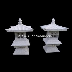 仿古宮燈石雕，公園小型石燈