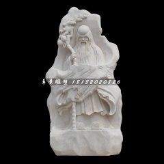壽星石雕，漢白玉壽星浮雕