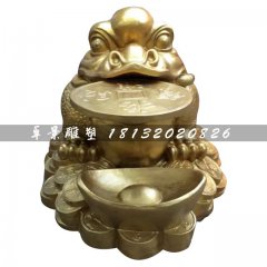 銅雕金蟾，鑄銅金蟾