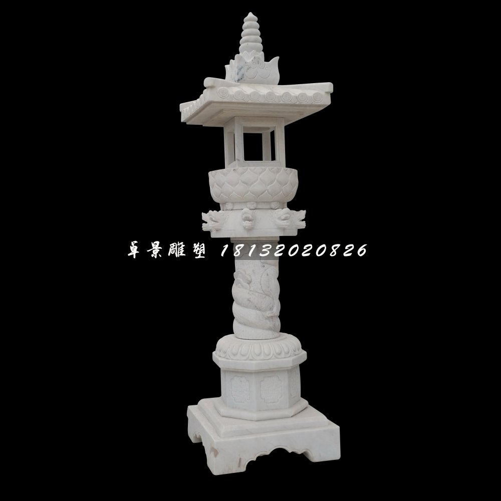 漢白玉燈，園林景觀石雕 (2)