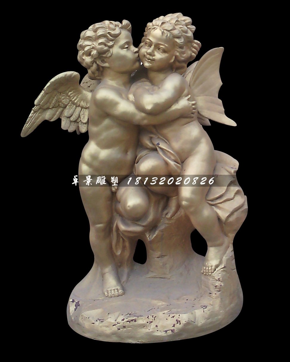 西方小愛神雕塑，玻璃鋼西方天使雕塑