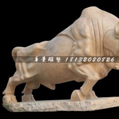 石雕牛，拓荒牛石雕，晚霞紅牛雕塑