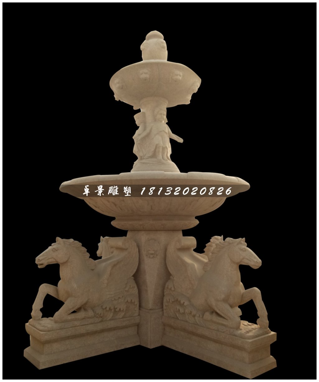動物石噴泉，廣場景觀石雕