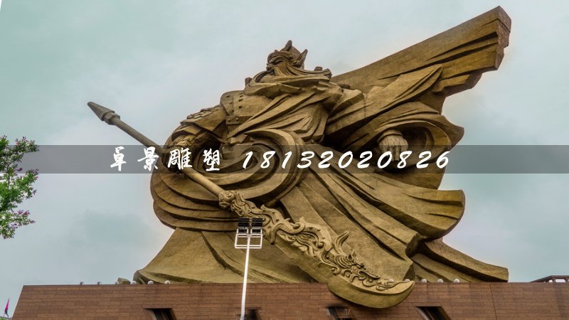 不銹鋼關公雕塑，廣場大型關公像 (2)