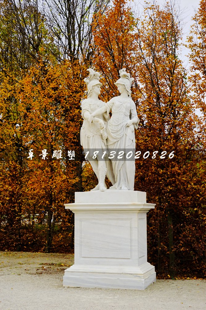 西方人物石雕，漢白玉景觀石雕