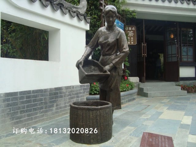 采茶銅雕，廣場采茶小品銅雕 (5)