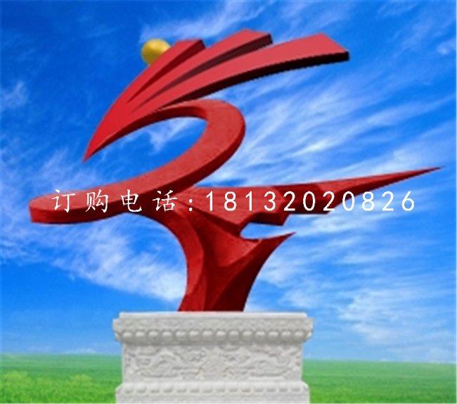 不銹鋼展翅雕塑，企業抽象雕塑