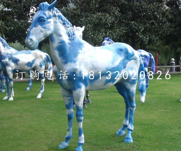 彩繪小馬雕塑玻璃鋼動物雕塑