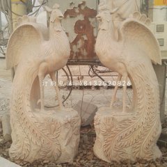 晚霞紅孔雀石雕，公園動物景觀石雕