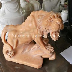 晚霞紅老虎石雕，公園動物石雕