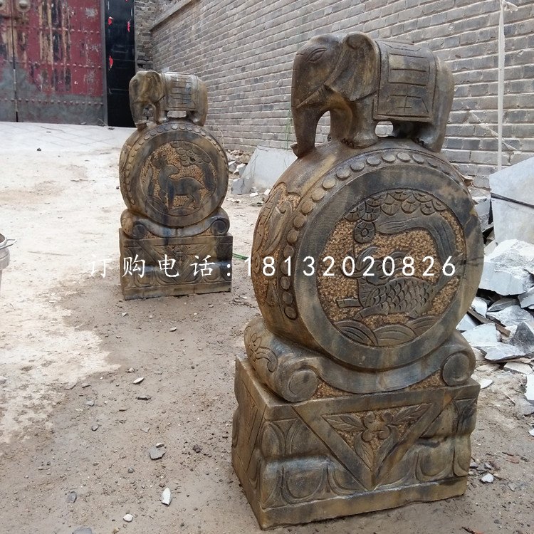 小象石門墩，門枕石