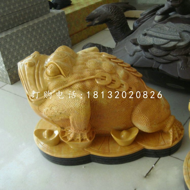 小型金蟾石雕，招財(cái)金蟾 (2)