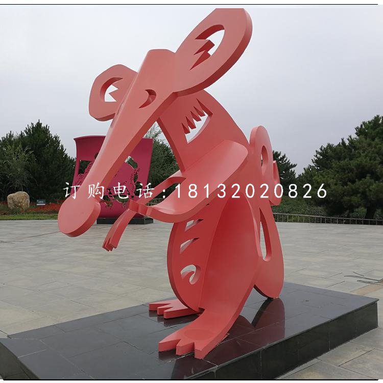 不銹鋼十二生肖，抽象動(dòng)物雕塑 (2)