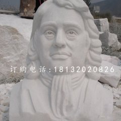 牛頓胸像石雕，漢白玉西方名人