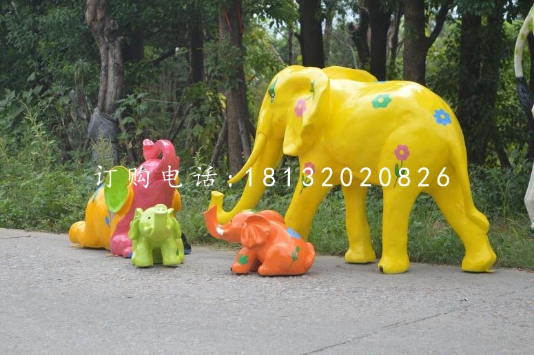 玻璃鋼彩繪小像，公園動物雕塑