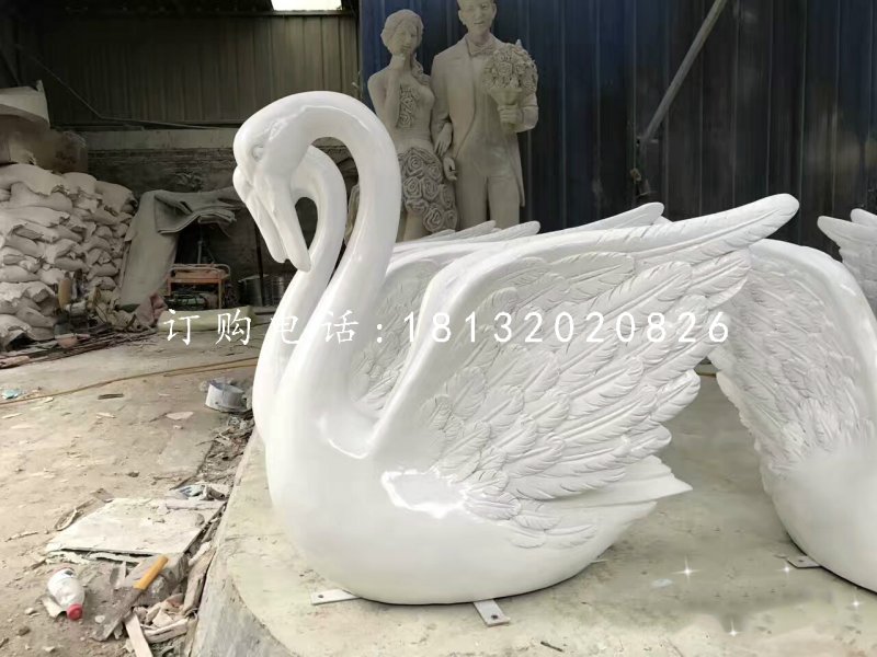 白天鵝雕塑，玻璃鋼動物雕塑