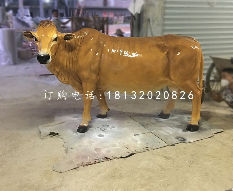 大黃牛雕塑，玻璃鋼動物雕塑