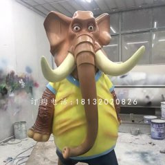 玻璃鋼大象，卡通大象雕塑
