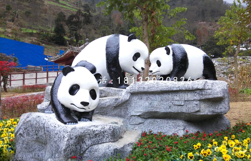 大熊貓雕塑，仿真動物雕塑