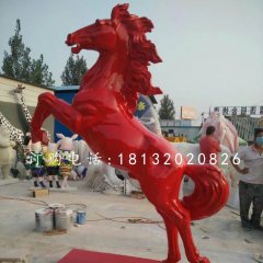 玻璃鋼立馬雕塑，噴漆動物雕塑