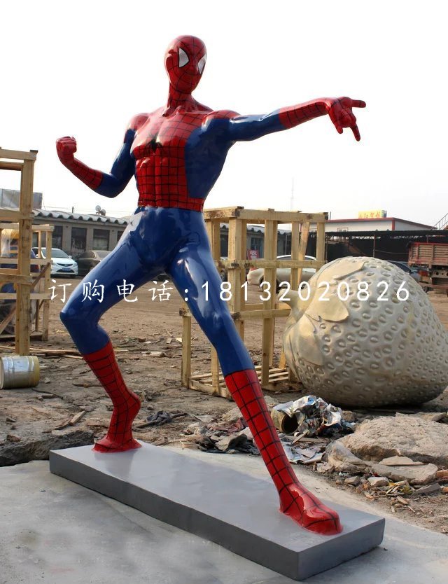 蜘蛛俠雕塑，玻璃鋼電影人物雕塑