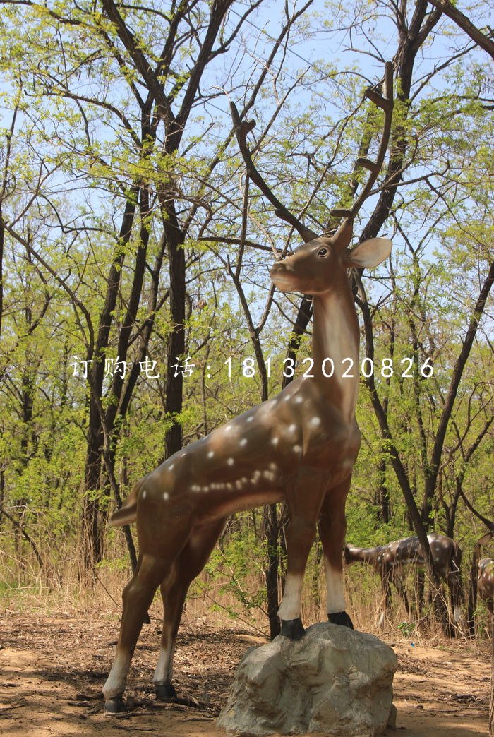 梅花鹿雕塑，公園仿真動物雕塑