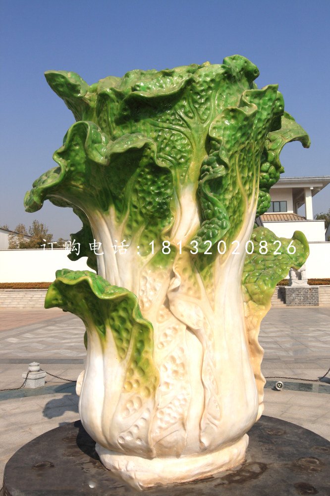 玻璃鋼白菜雕塑，廣場景觀雕塑