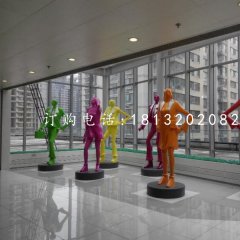 抽象現代人物雕塑，玻璃鋼人物