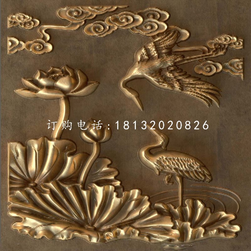 仙鶴銅浮雕，景觀銅浮雕