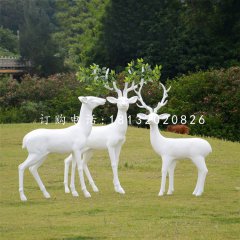 玻璃鋼樹葉鹿，玻璃鋼抽象動物雕塑