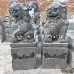 青石仿古石獅子，看門(mén)石桌石雕